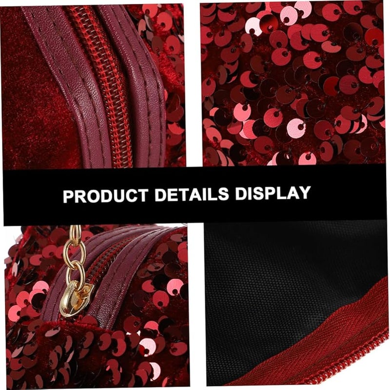Large Capacity Sequin Makeup Bag Portable Travel Toiletry Organizer For Women - Image 4
